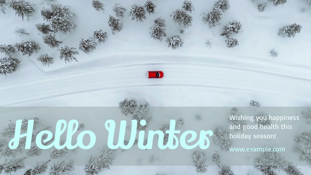 Hello winter wish  blog banner template, editable text