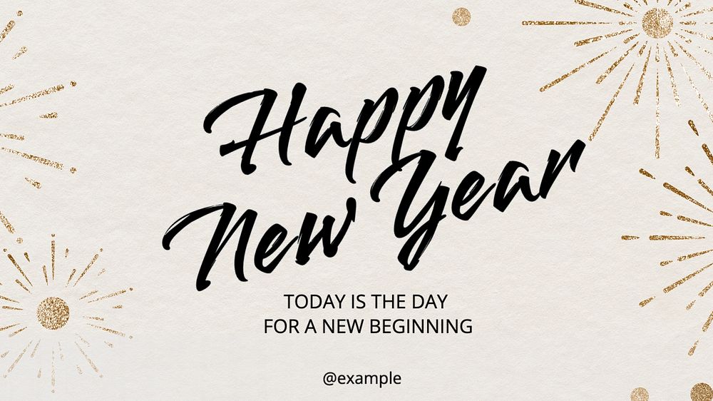 Happy new year  blog banner template, editable text