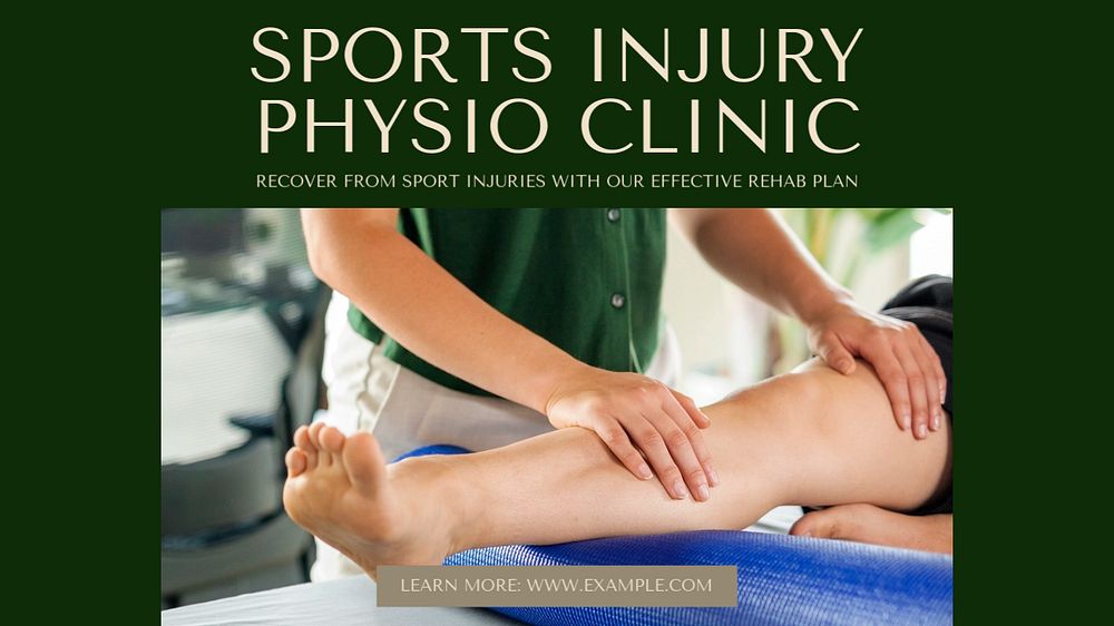 Sports injury physio  blog banner template, editable text