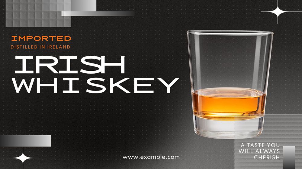 Irish whiskey  blog banner template, editable text