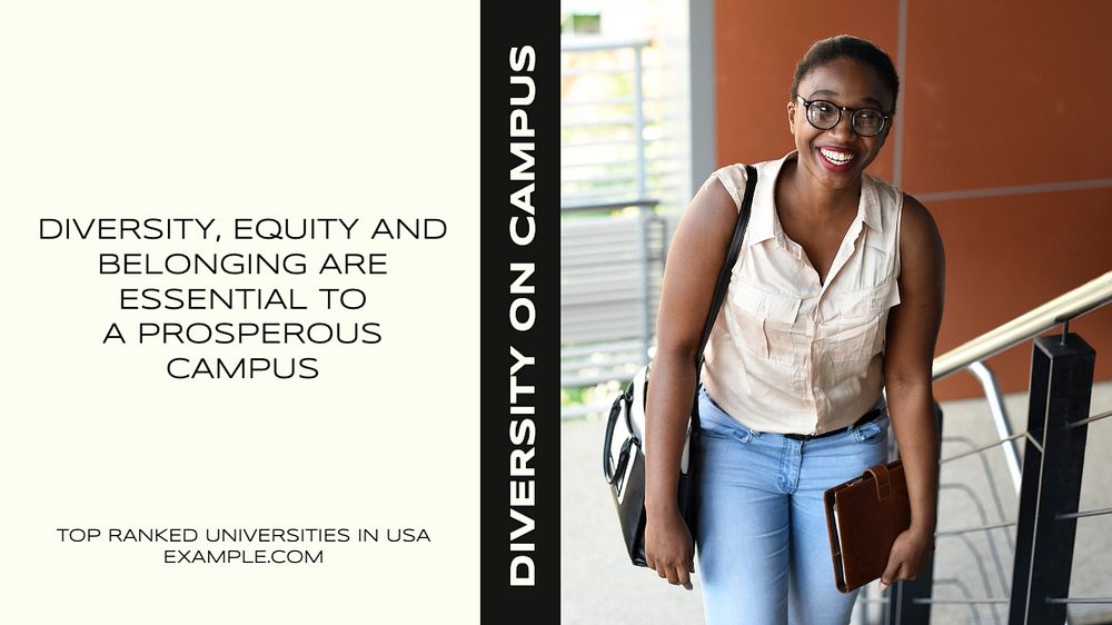 Diversity on campus  blog banner template, editable text