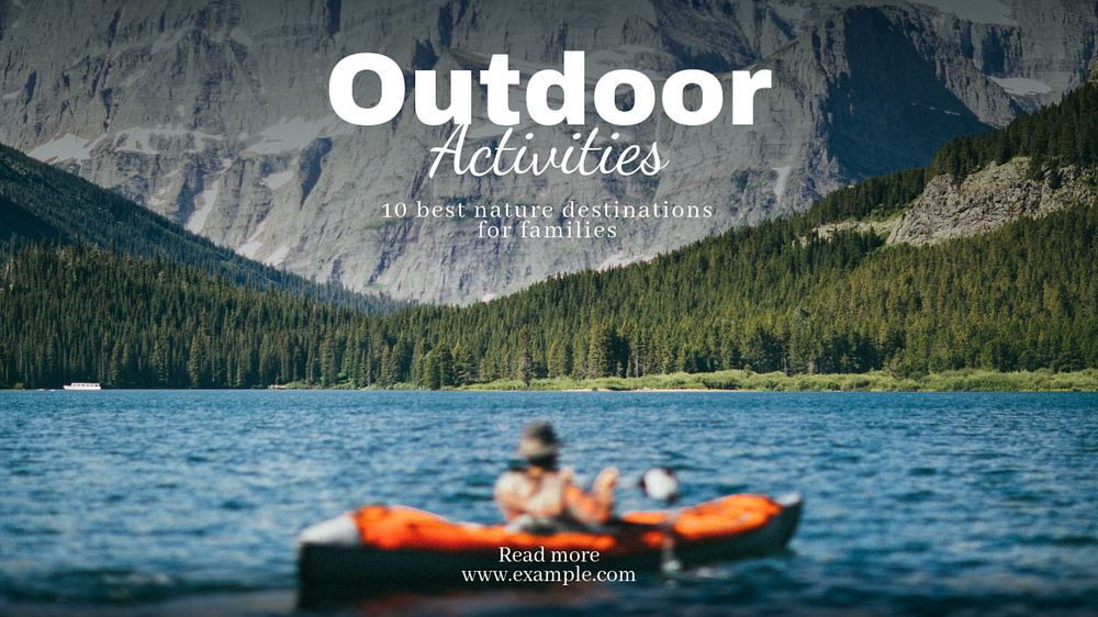 Outdoor family activity  blog banner template, editable text