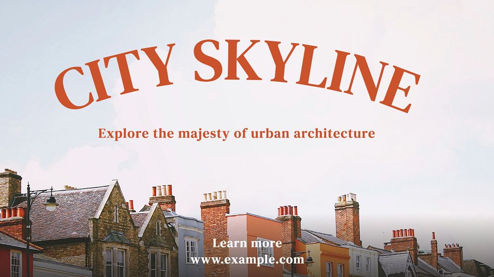 City skyline blog banner template, editable text