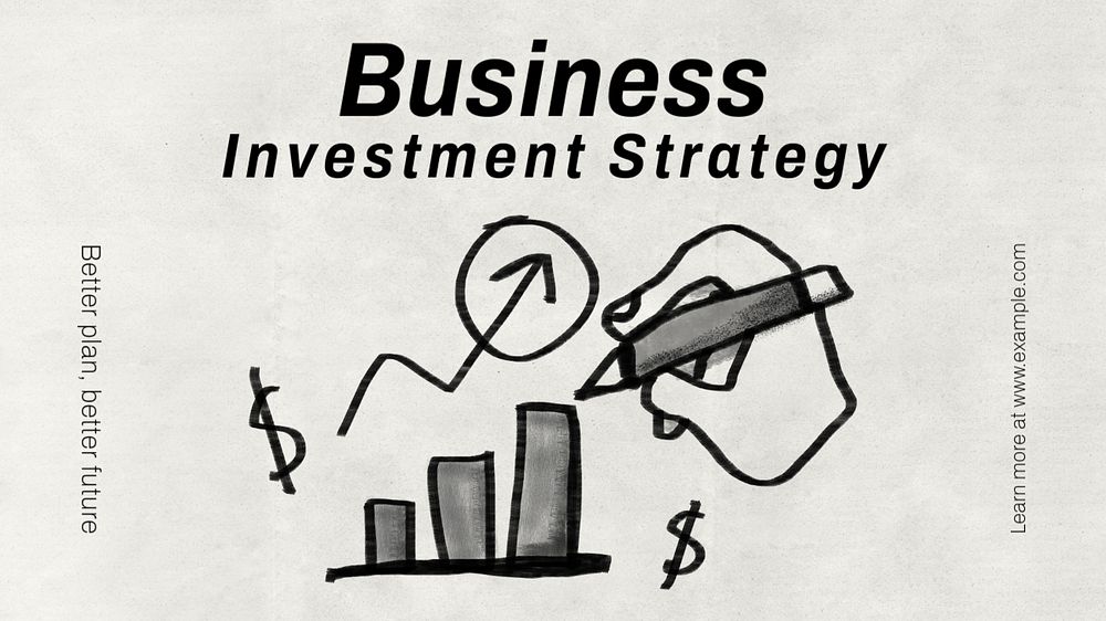 Business investment strategy  blog banner template, editable text