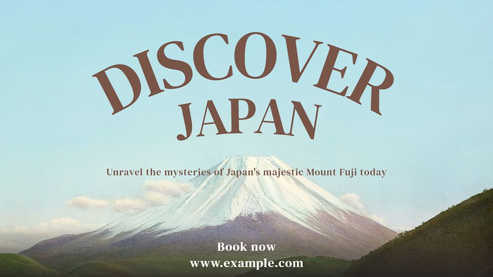 Discover Japan blog banner template, editable text