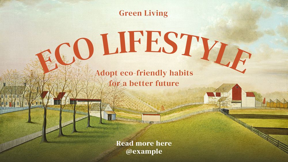 Eco lifestyle blog banner template, editable text