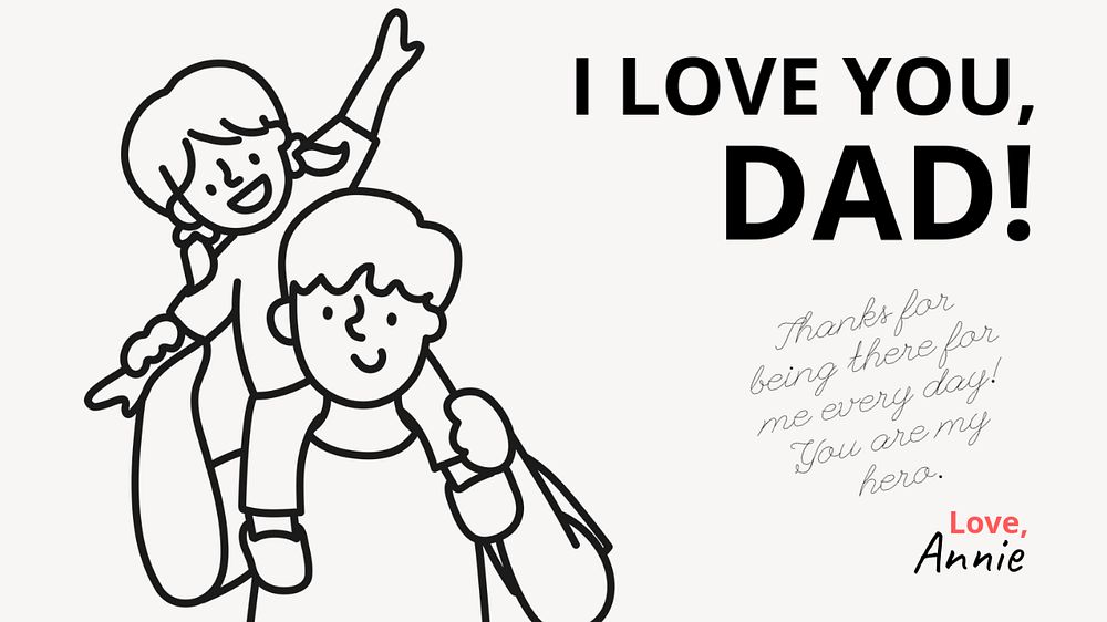 Love dad blog banner template, editable text