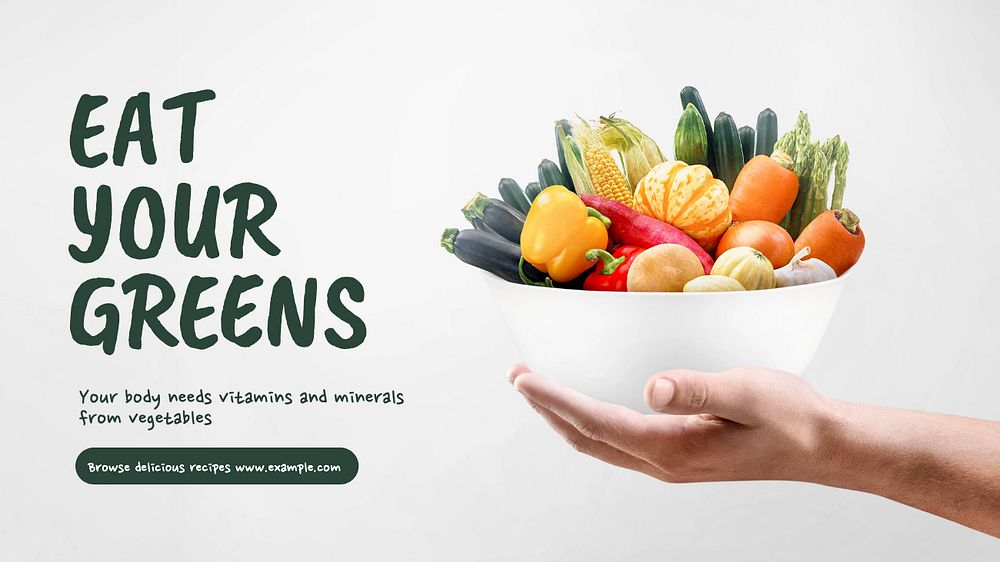 Eat your greens blog banner template, editable text