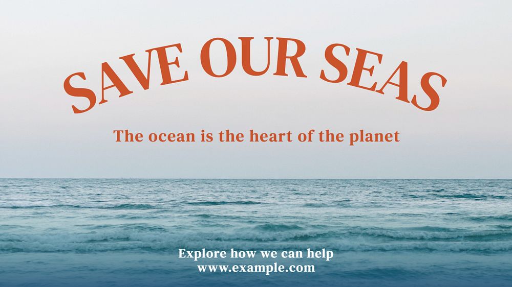 save our seas blog banner template, editable text