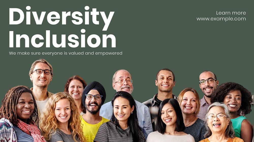 Diversity and inclusion blog banner template, editable text