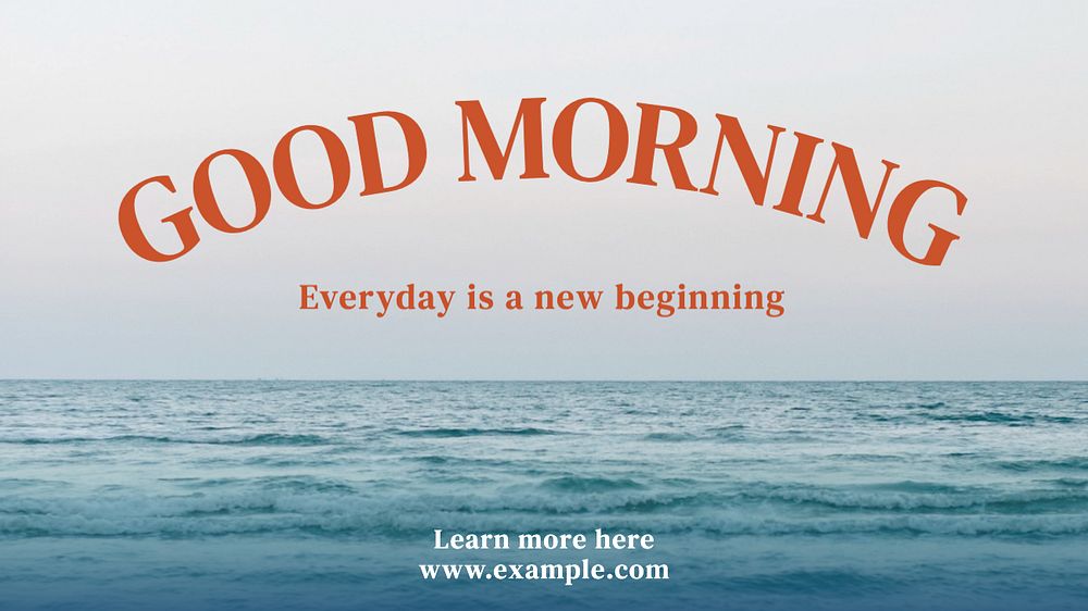 Good morning blog banner template, editable text