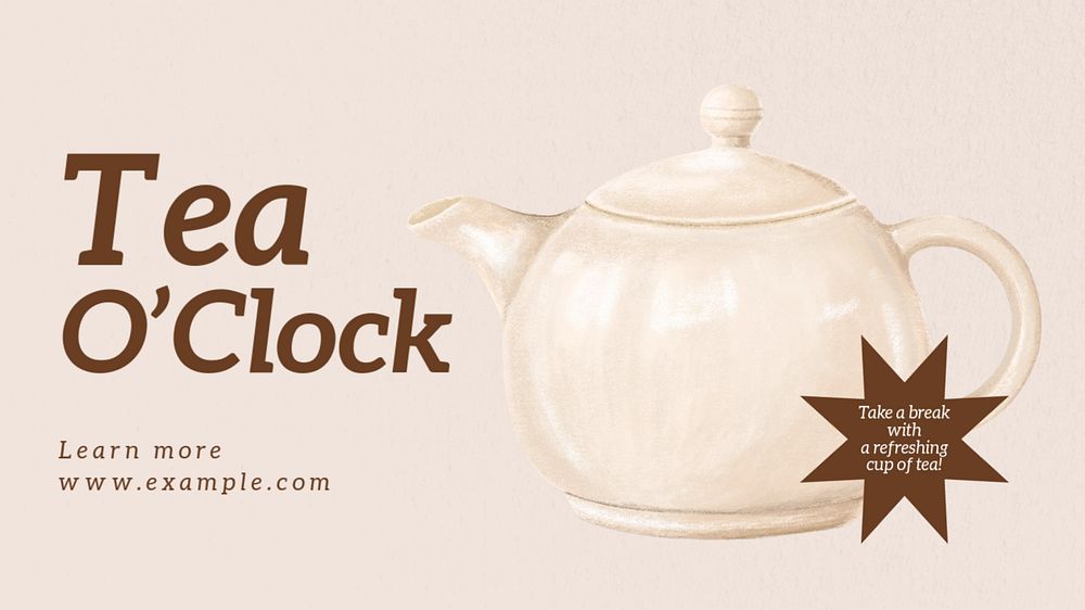 Tea blog banner template, editable text