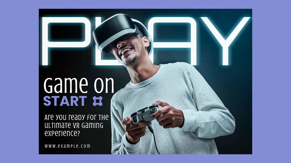 VR gaming  blog banner template, editable text