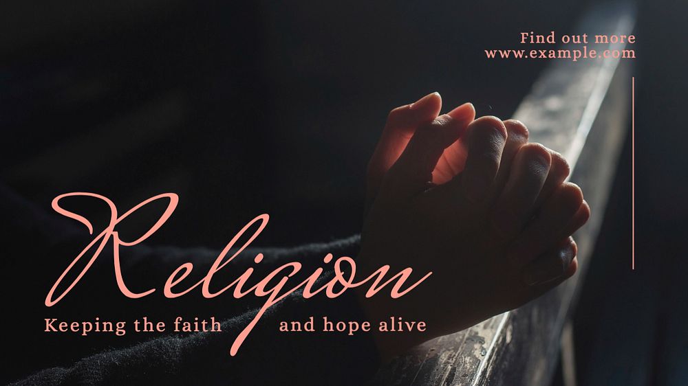 Religion blog banner template, editable text