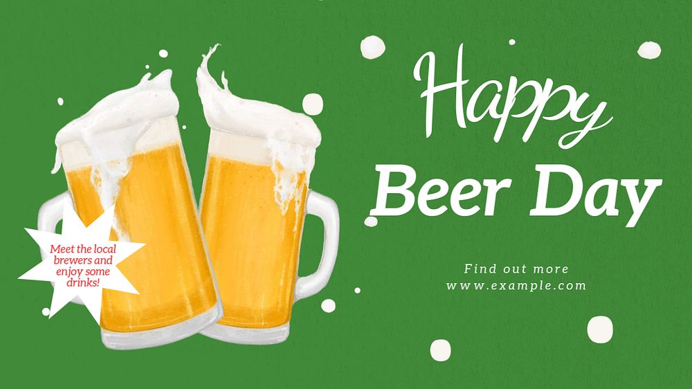 Happy beer day  blog banner template, editable text