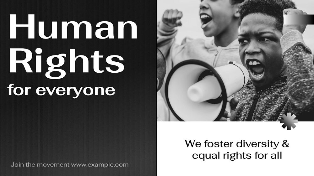 Human rights blog banner template, editable text