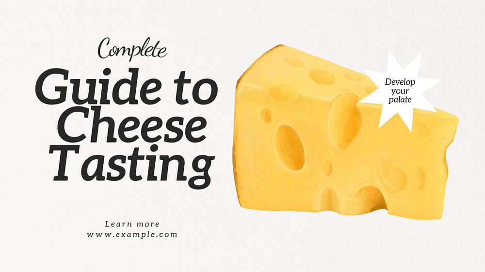 Cheese tasting blog banner template, editable text