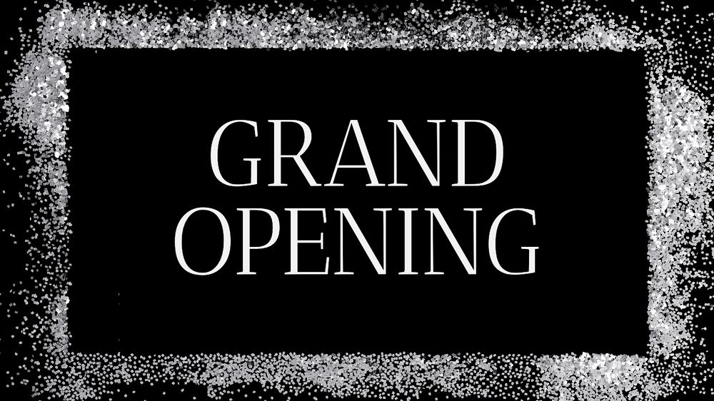 Grand opening blog banner template, editable text