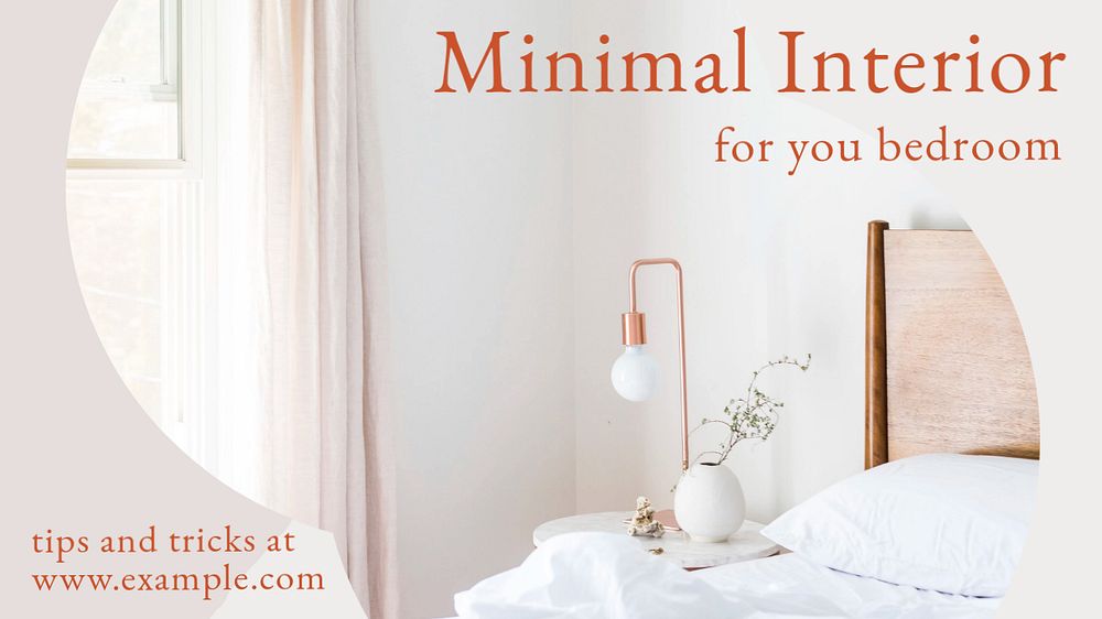 Minimal interior  blog banner template, editable text