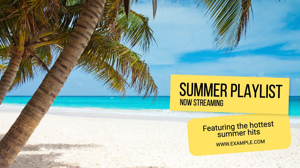 Summer playlist  blog banner template, editable text