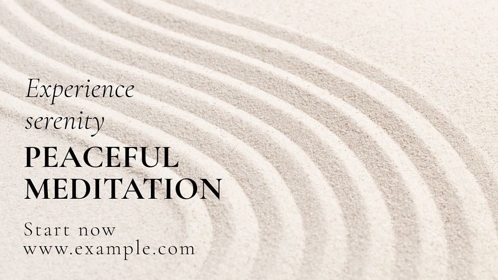 Peaceful meditation blog banner template, editable text