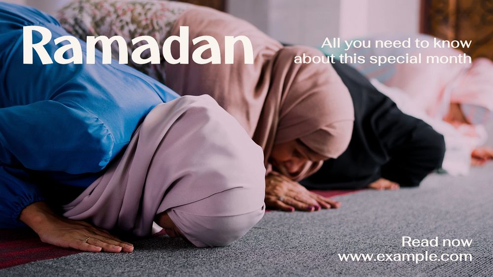 Ramadan blog banner template, editable text