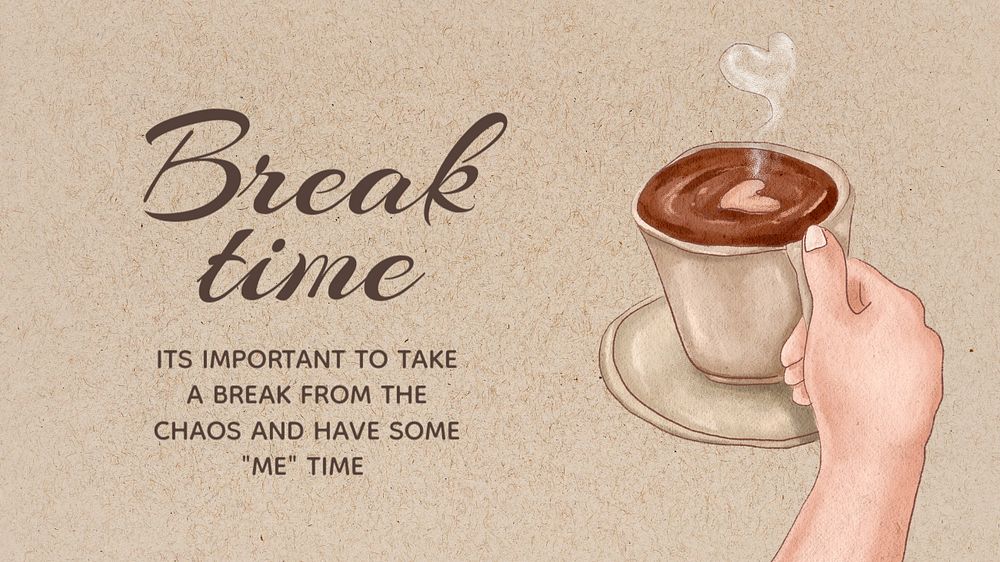 Break time blog banner template, editable text