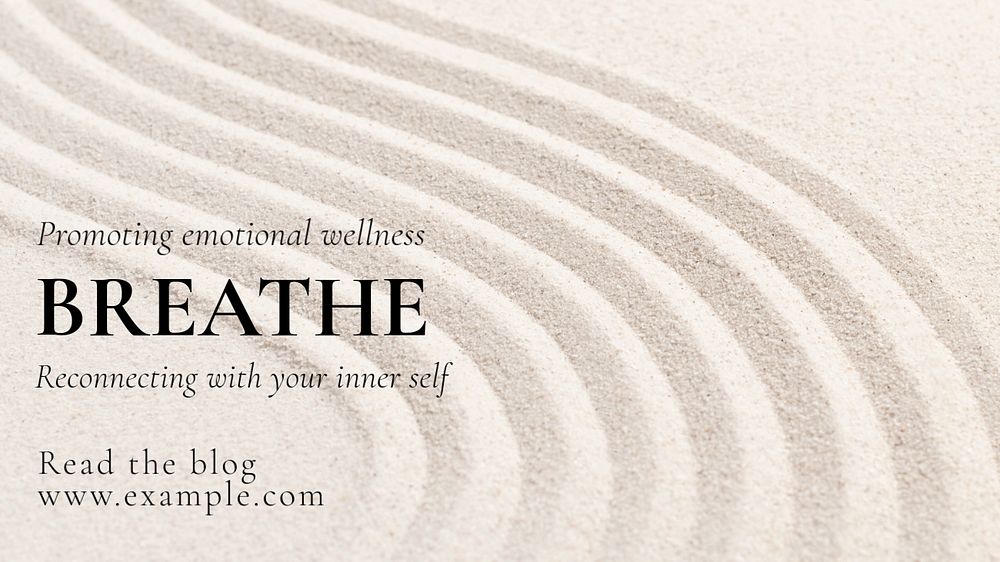 Breathe blog banner template, editable text