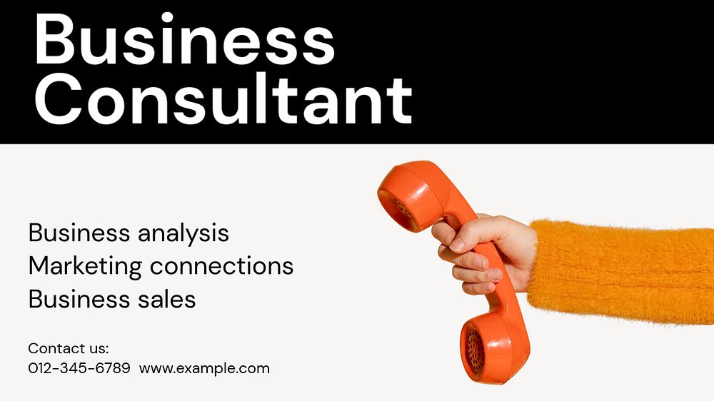 Business consultant  blog banner template, editable text