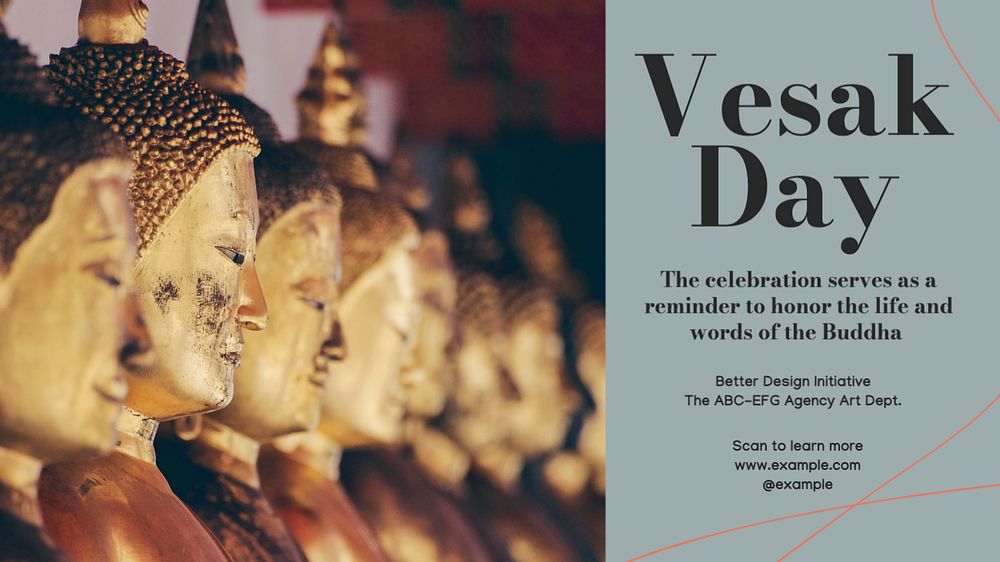 Vesak day blog banner template, editable text