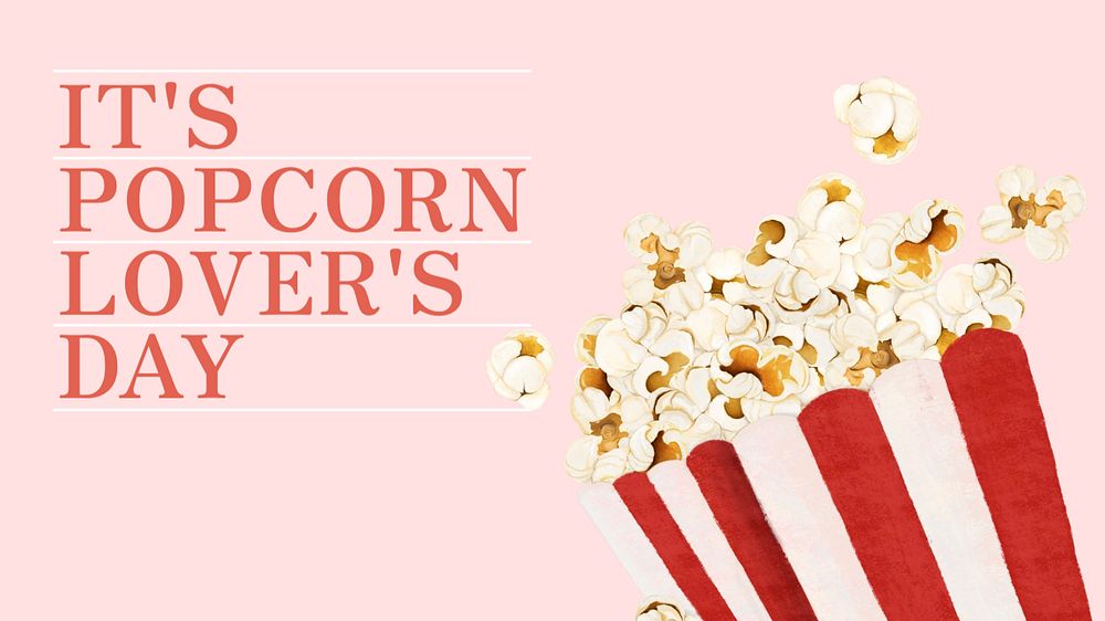 Popcorn lover blog banner template, editable text