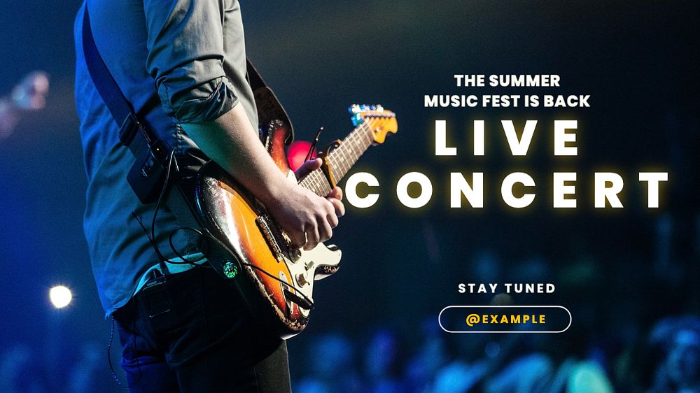 Live concert blog banner template, editable text