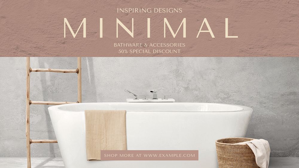 Bathroom design  blog banner template, editable text