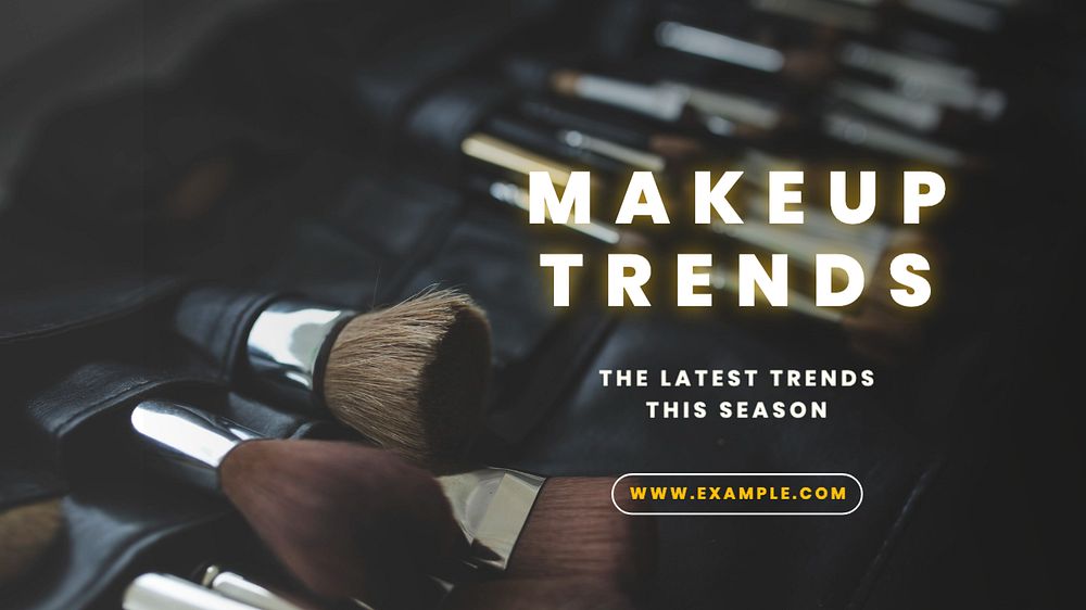 Makeup trends blog banner template, editable text