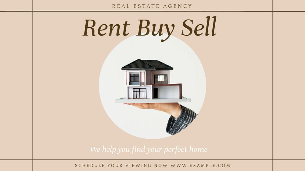 Real estate blog banner template, editable text