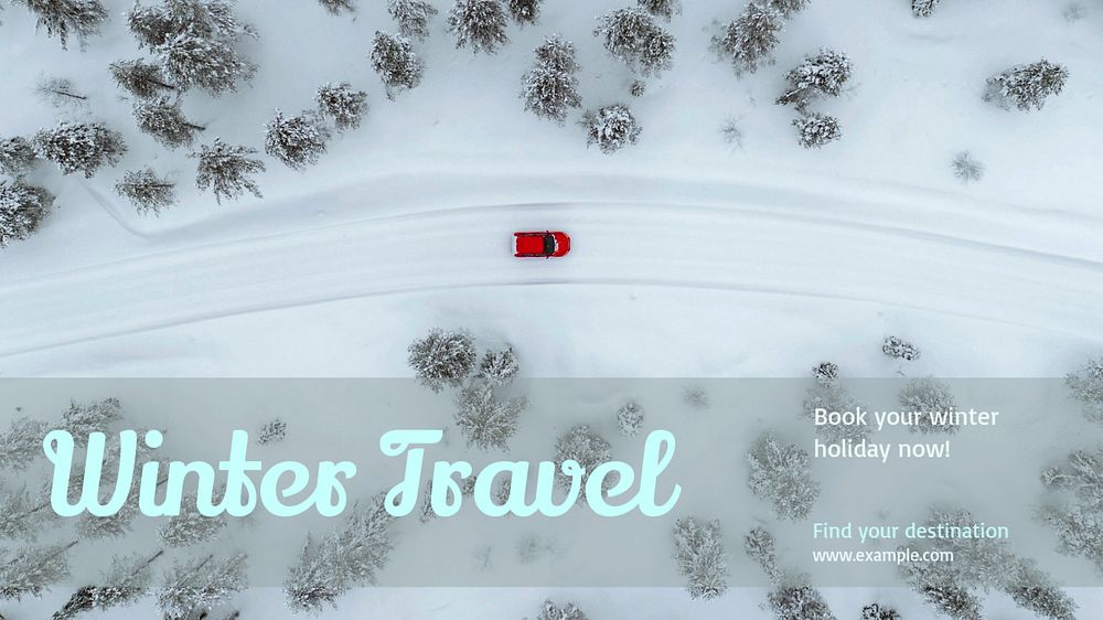 Winter travel blog banner template, editable text