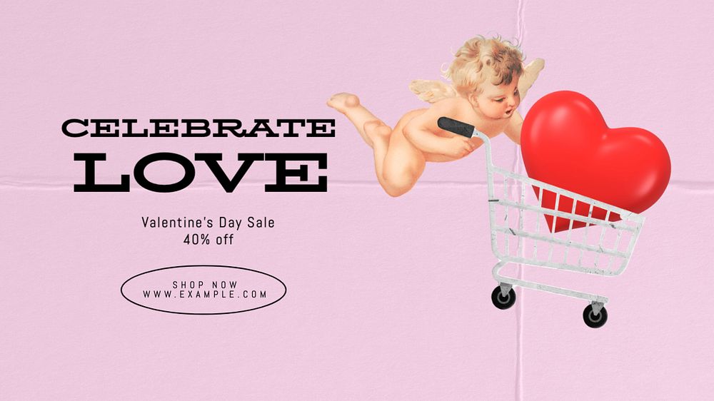 Celebrate love sale blog banner template, editable text