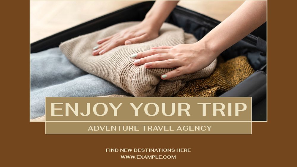 Enjoy your trip  blog banner template, editable text