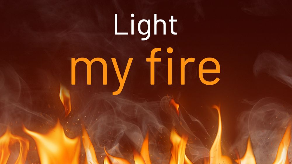 Light my fire blog banner template, editable text