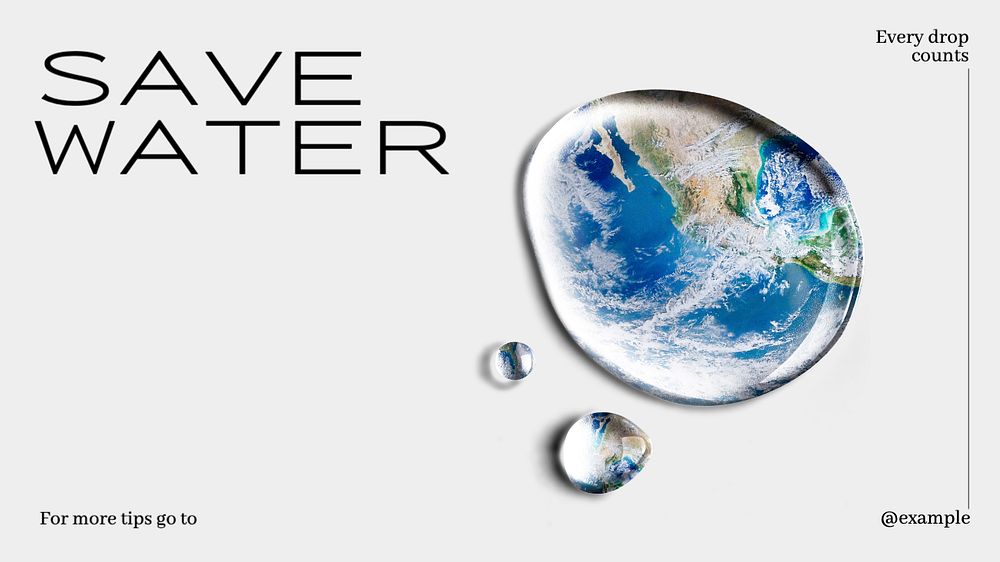 Save water blog banner template, editable text