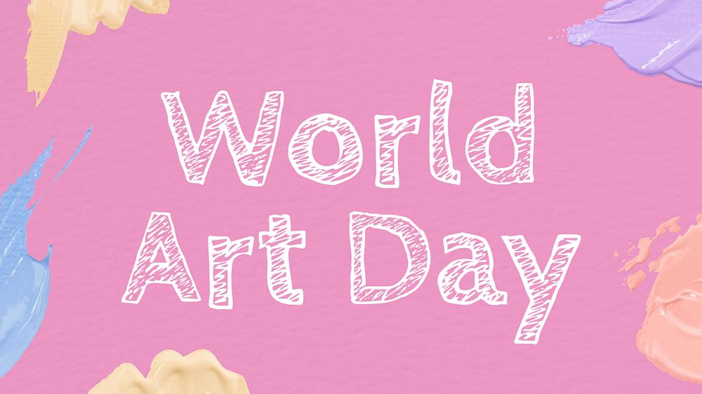 World art day blog banner template, editable text