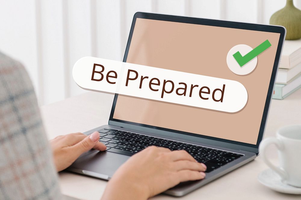 Be prepared search screen laptop remix, editable design