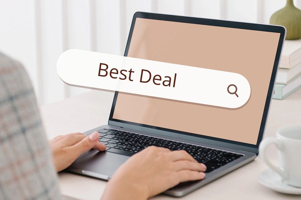 Best Deals search screen laptop remix, editable design