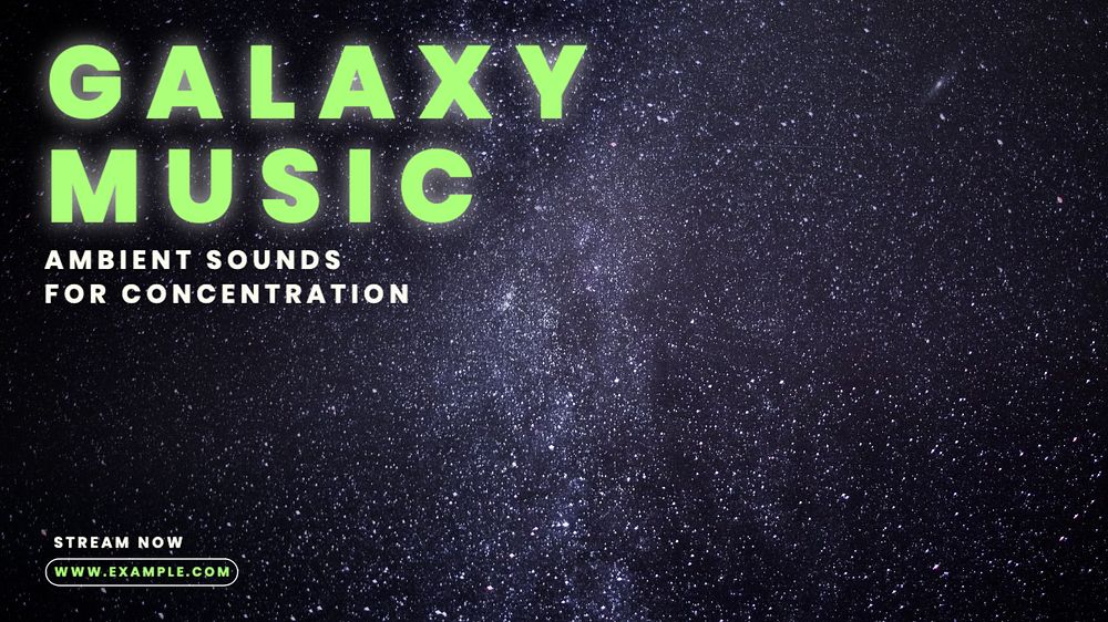 Galaxy music blog banner template, editable text