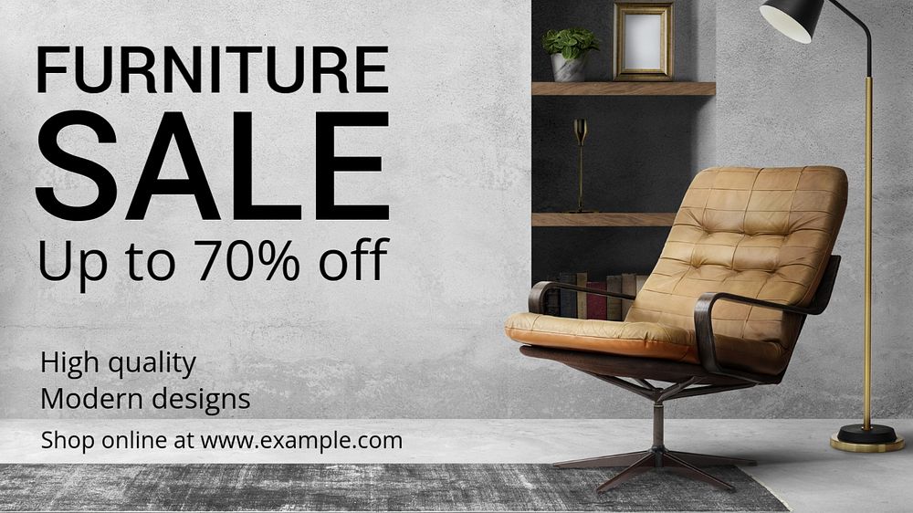 Furniture sale  blog banner template, editable text