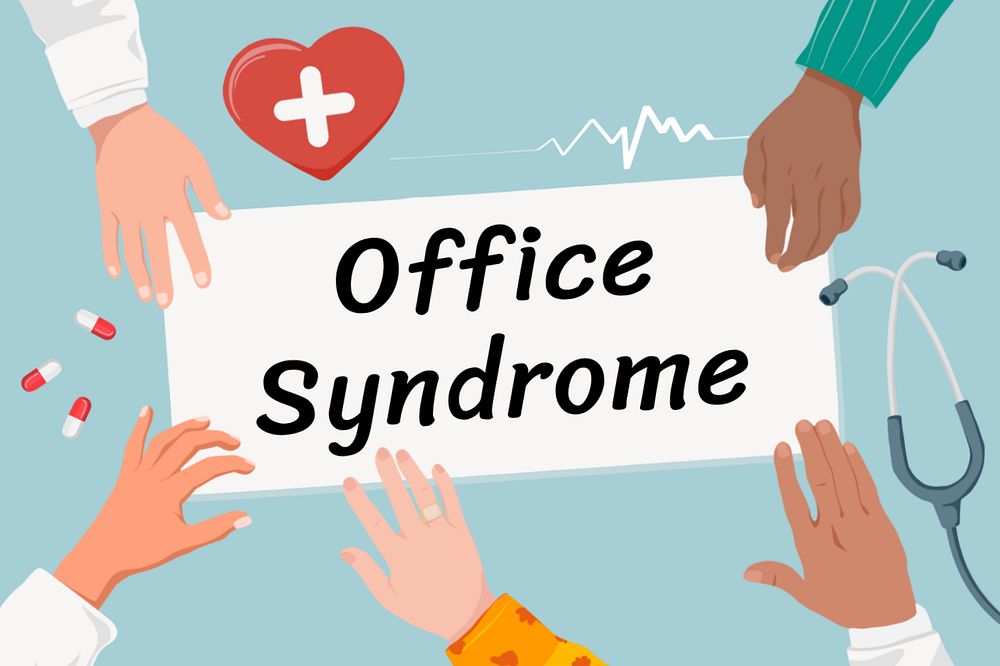 Office syndrome diverse hands, health & wellness editable remix