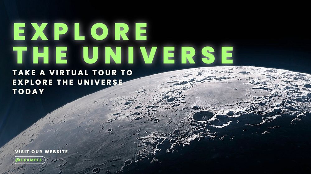 Explore the universe blog banner template, editable text