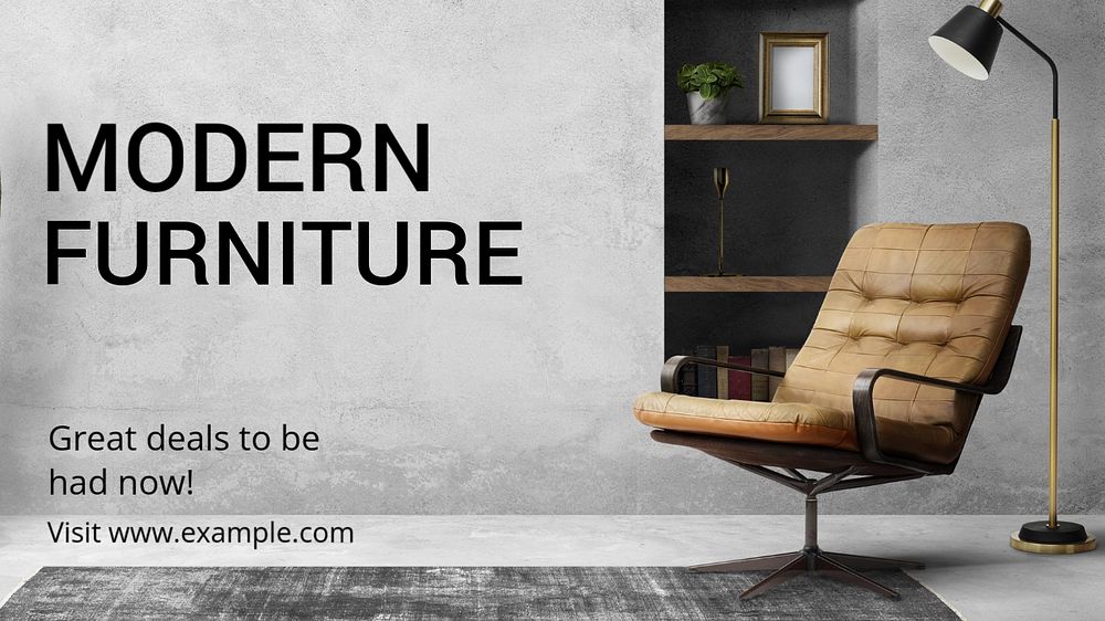 Modern furniture  blog banner template, editable text