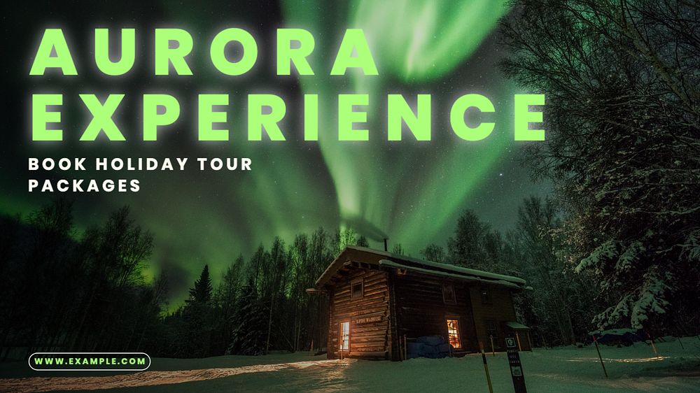 Aurora tour package blog banner template, editable text