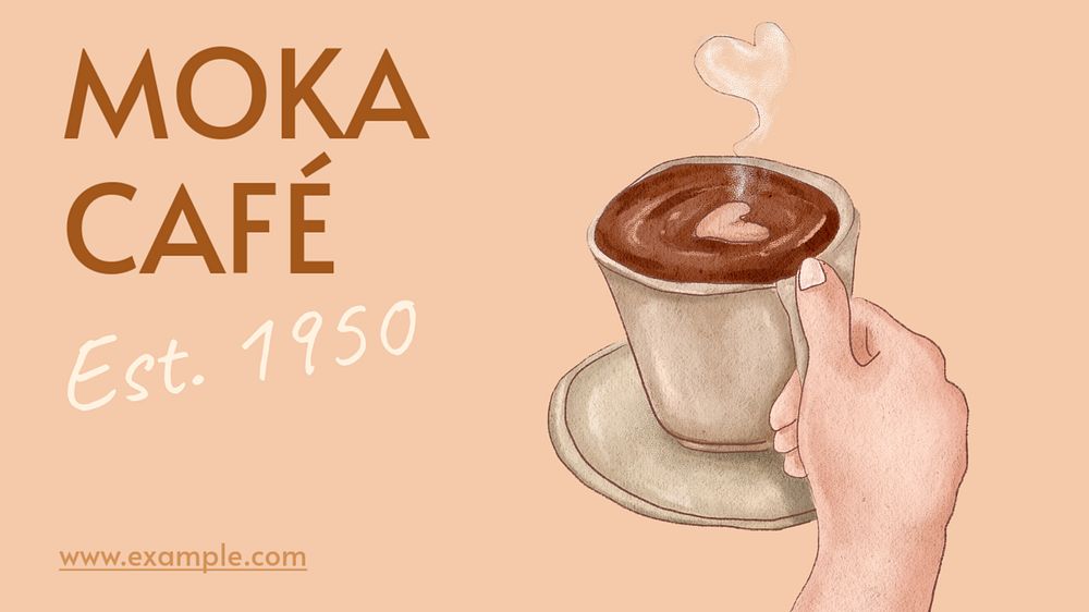 Home cafe  blog banner template, editable text